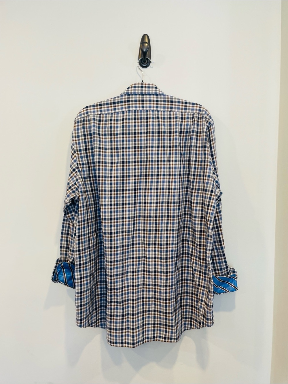 Lincs DC & co Blue and White Plaid Button-Down Shirt - Picture 8 of 10